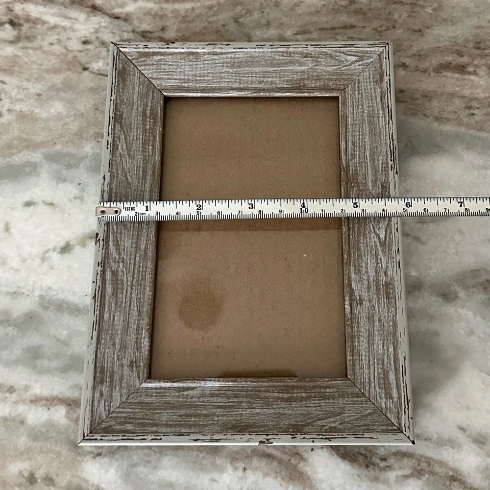 4x6 Rustic Whitewashed Look Distressed Two-tone Wood Photo Frame